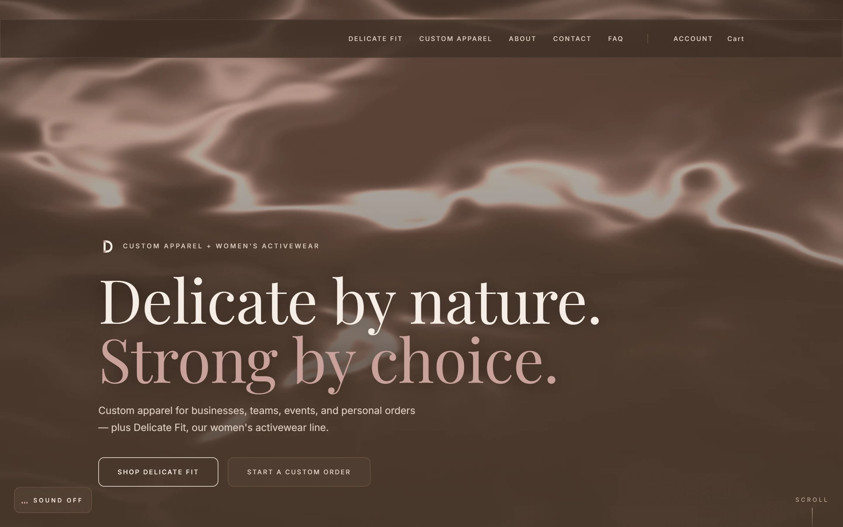 Screenshot of the Delicate Prints website