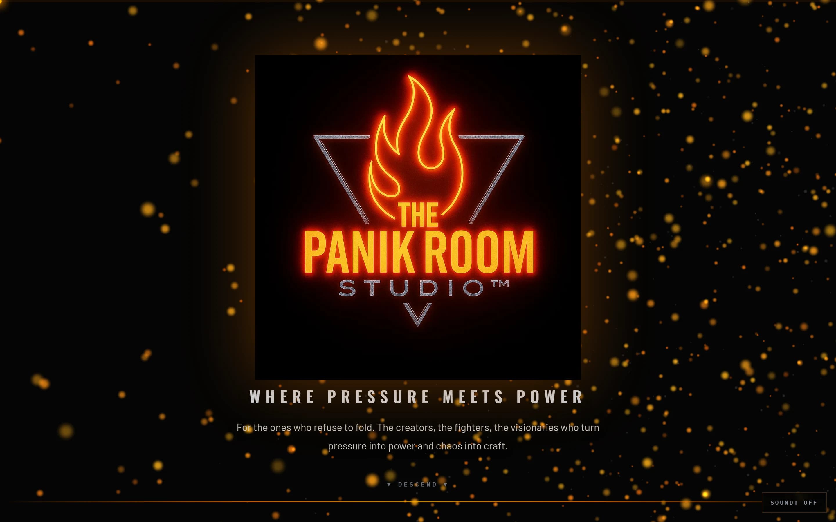 Screenshot of the The Panik Room Studio website
