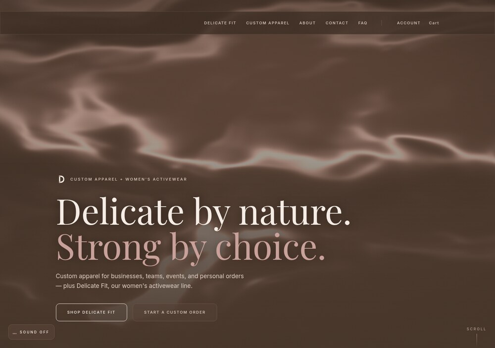 Screenshot of the Delicate Prints website
