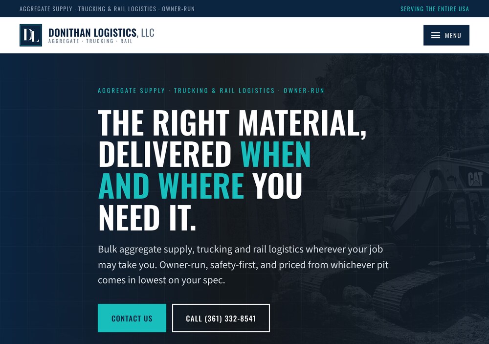 Screenshot of the Donithan Logistics website