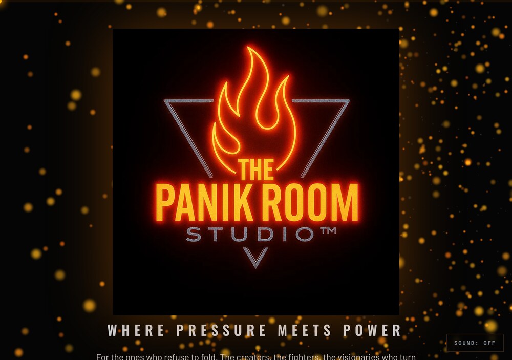 Screenshot of the The Panik Room Studio website