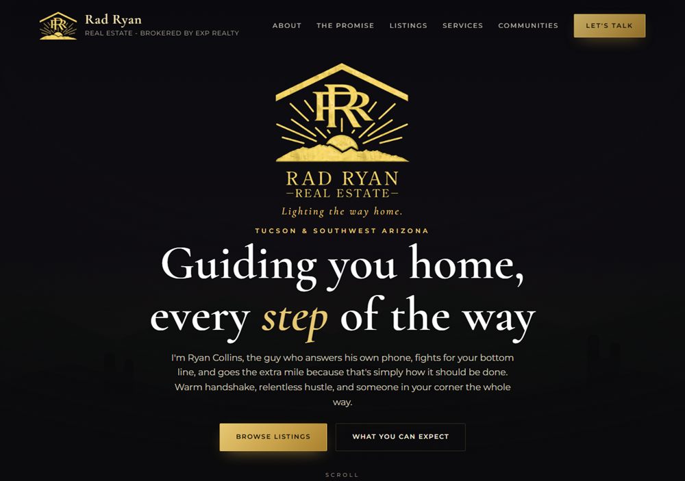 Screenshot of the Rad Ryan Real Estate website